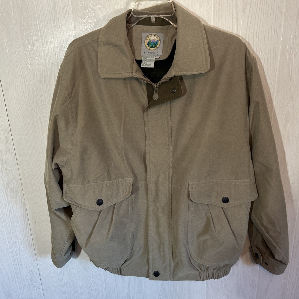 Forest Club Large Tan Canvas Bomber Jacket By Rainforest